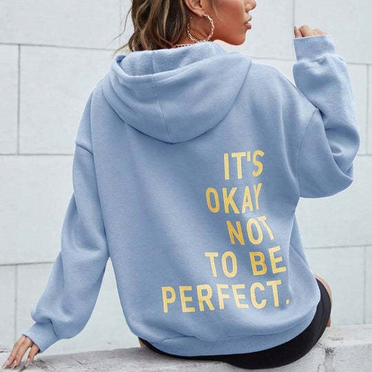 Damen Hoodie im lässigen Stil mit motivierendem Aufdruck - 7 - Atelier-Zofia