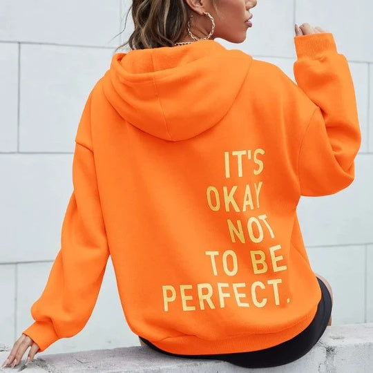 Damen Hoodie im lässigen Stil mit motivierendem Aufdruck - 8 - Atelier-Zofia