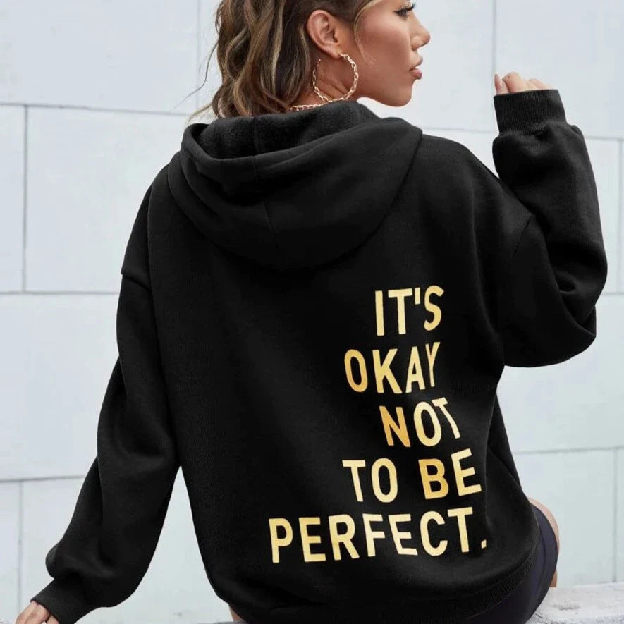 Damen Hoodie im lässigen Stil mit motivierendem Aufdruck - 9 - Atelier-Zofia