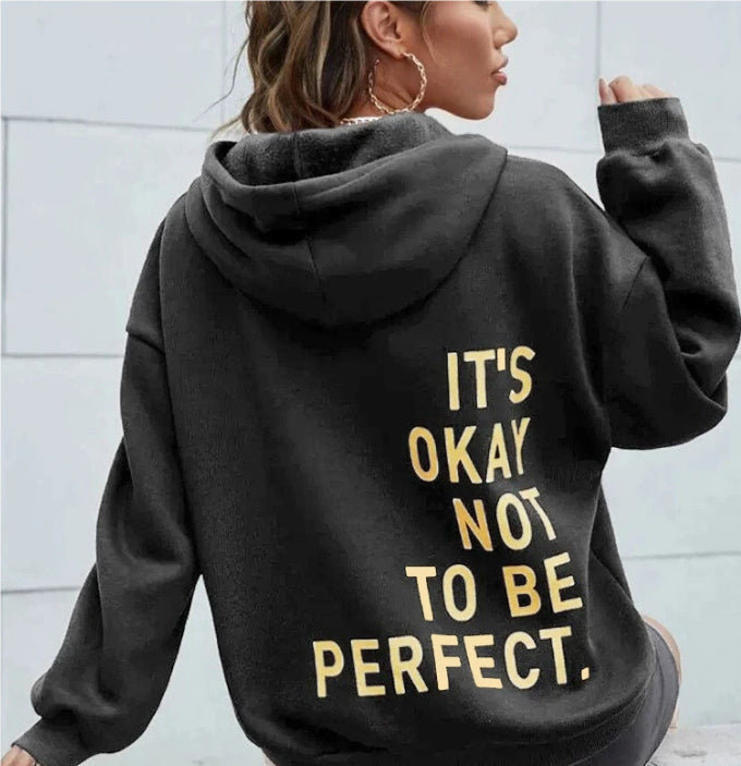 Damen Hoodie im lässigen Stil mit motivierendem Aufdruck - 12 - Atelier-Zofia