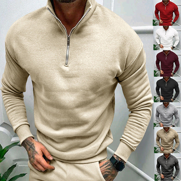 Herren Fleece-Pullover mit praktischem Reißverschlusskragen - 1 - Atelier-Zofia