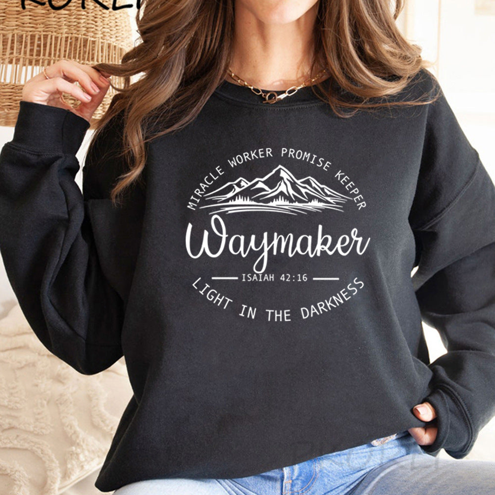 Damen Sweatshirt im Relaxed Fit mit inspirierendem Grafikmuster - 9 - Atelier-Zofia