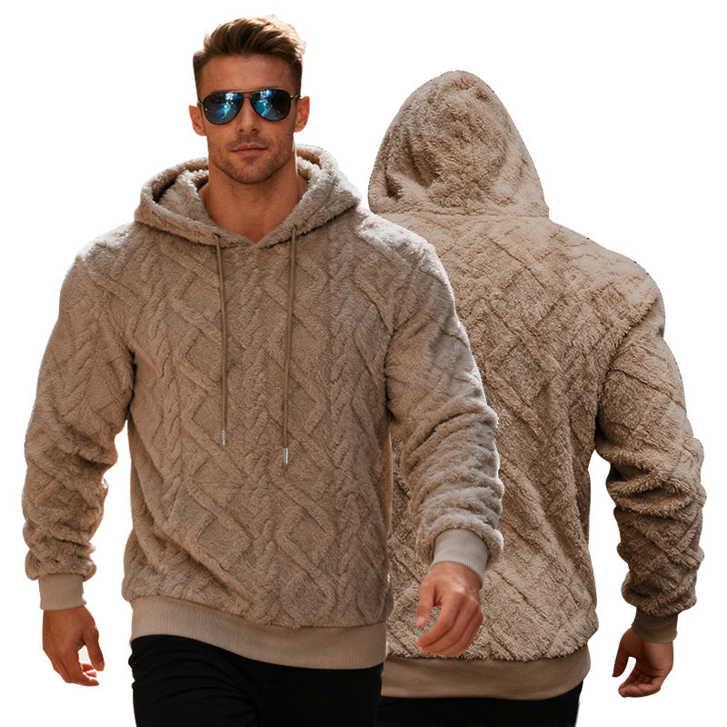 Herren Freizeit-Hoodie mit modernem Strukturdesign - 1 - Atelier-Zofia