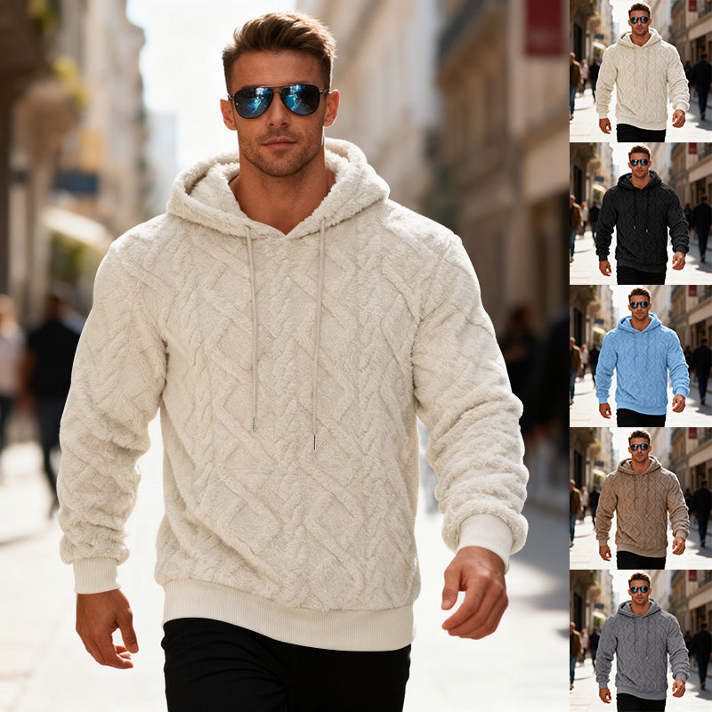 Herren Freizeit-Hoodie mit modernem Strukturdesign - 2 - Atelier-Zofia