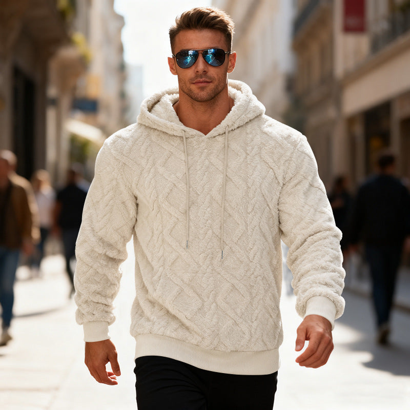Herren Freizeit-Hoodie mit modernem Strukturdesign - 3 - Atelier-Zofia