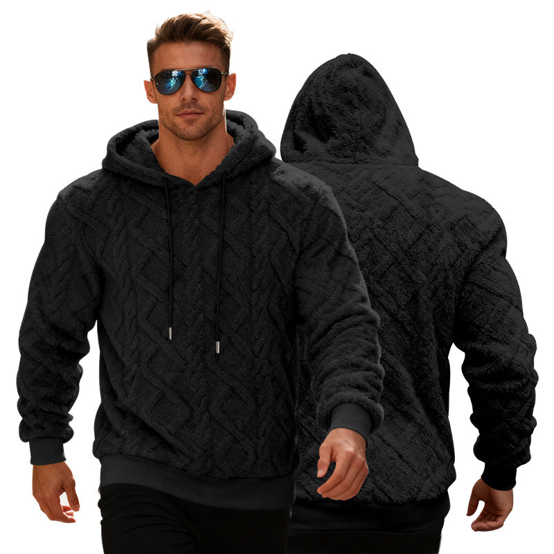 Herren Freizeit-Hoodie mit modernem Strukturdesign - 4 - Atelier-Zofia