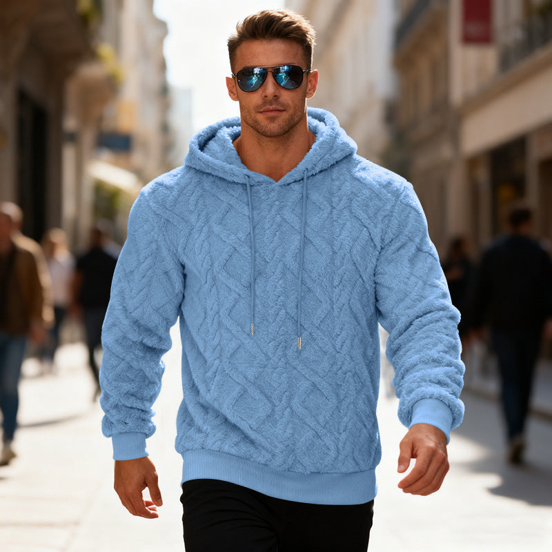 Herren Freizeit-Hoodie mit modernem Strukturdesign - 5 - Atelier-Zofia