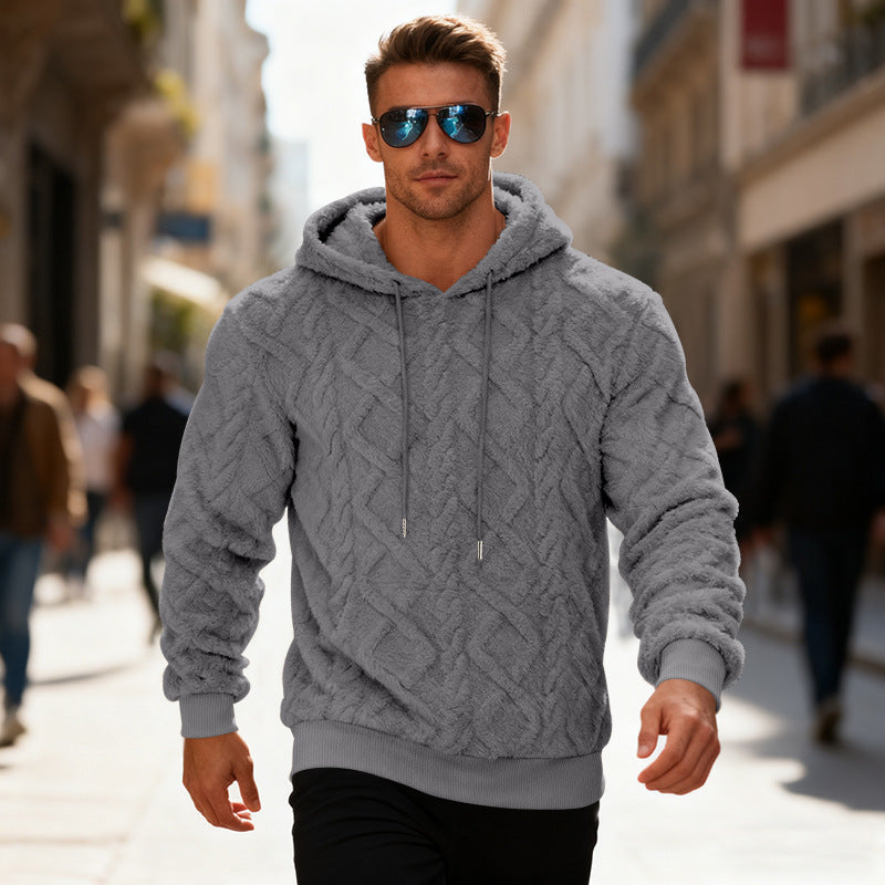 Herren Freizeit-Hoodie mit modernem Strukturdesign - 7 - Atelier-Zofia