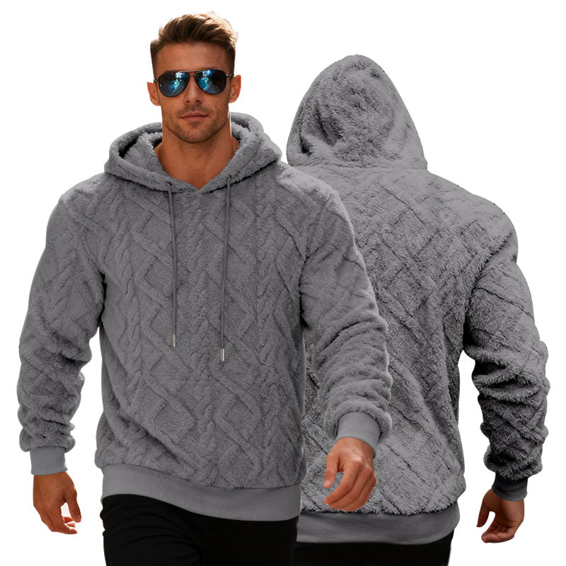 Herren Freizeit-Hoodie mit modernem Strukturdesign - 9 - Atelier-Zofia