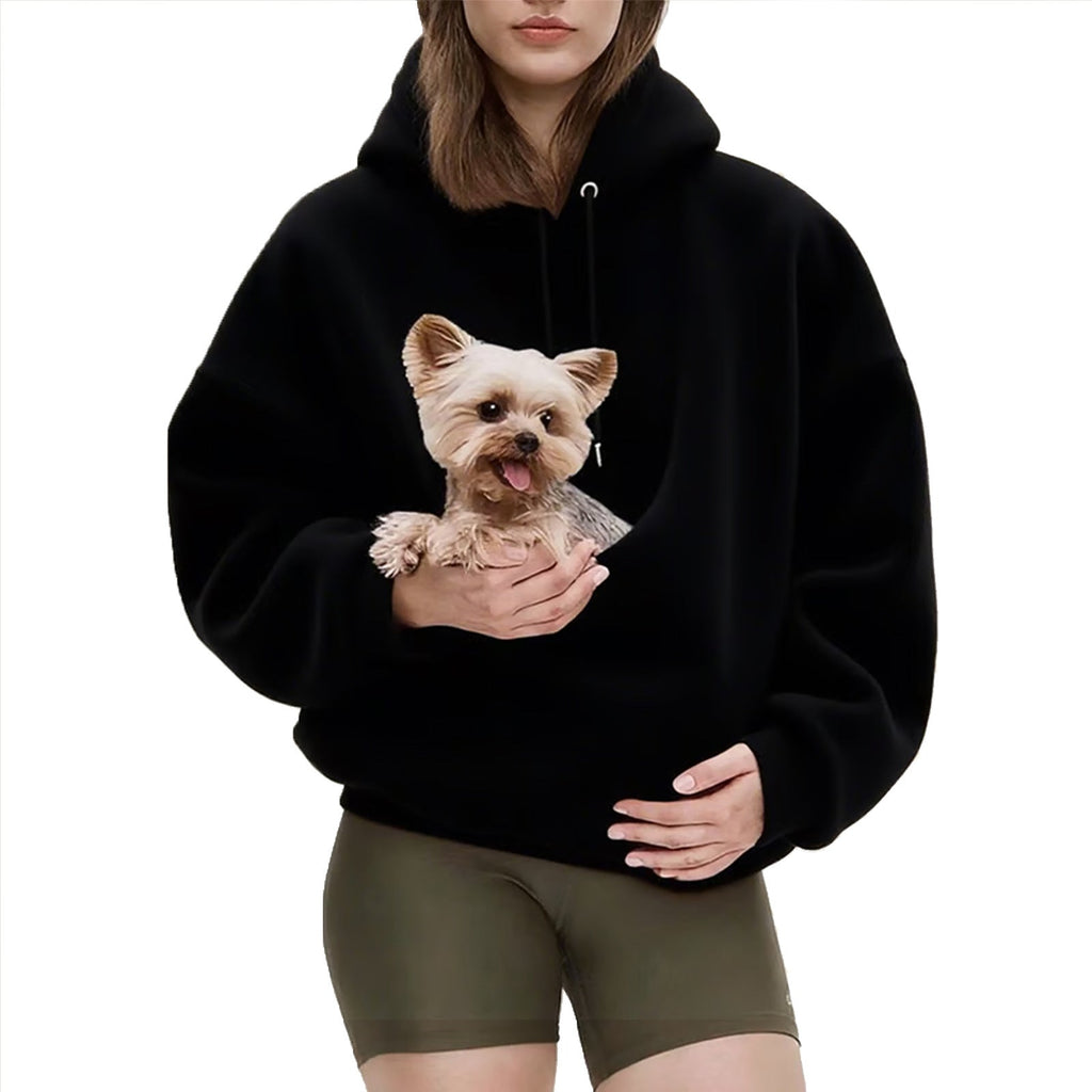 Damen-Hoodie mit geräumiger Haustiertasche und entspannter Passform - 1 - Atelier-Zofia