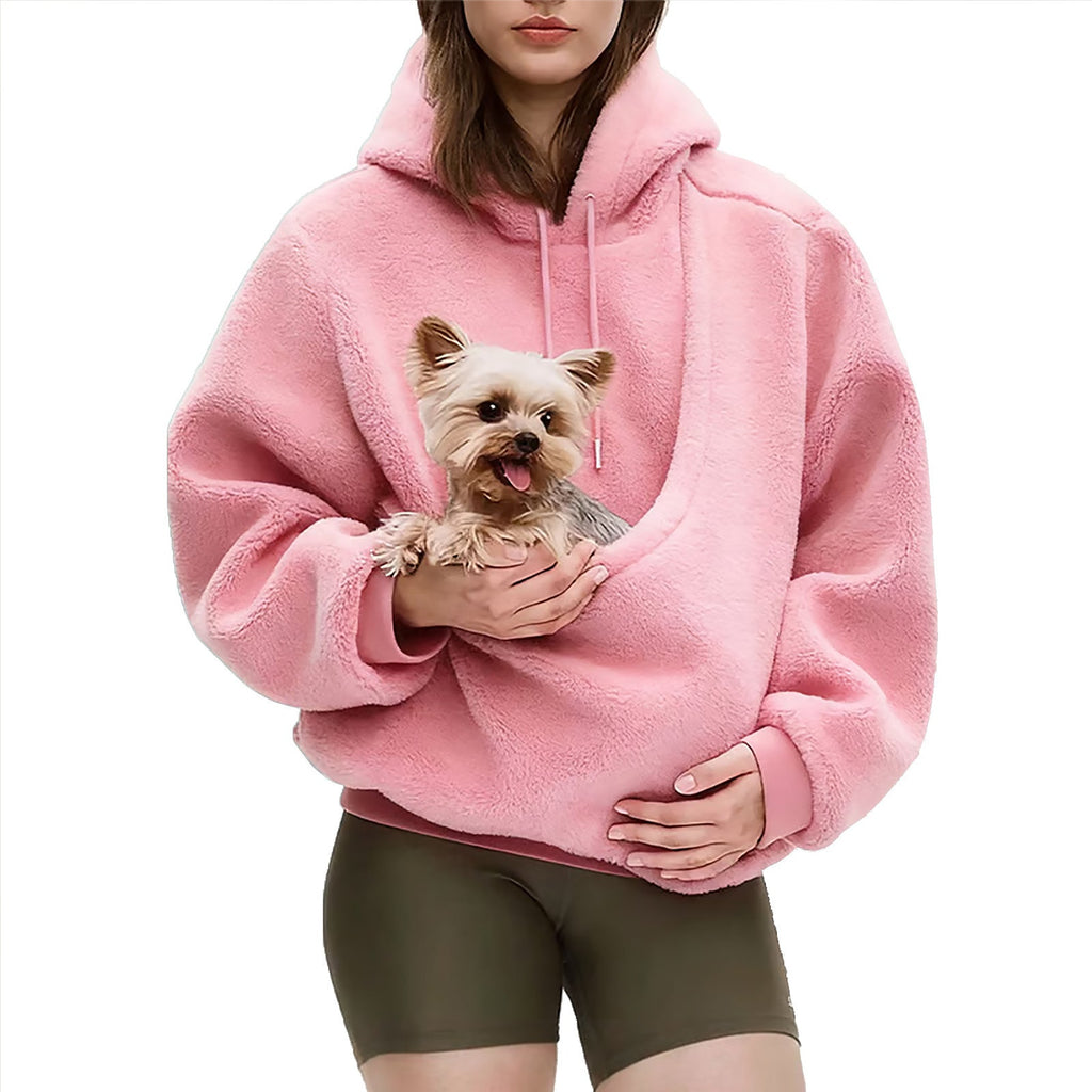 Damen-Hoodie mit geräumiger Haustiertasche und entspannter Passform - 6 - Atelier-Zofia