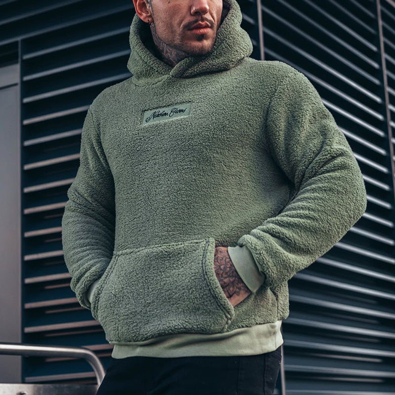 Bequemer Herren Kapuzenpullover mit geräumiger Tasche und langen Ärmeln - 4 - Atelier-Zofia