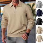 Herren Sweatshirt mit Halb-Zip und modernem Jacquard-Muster - 1 - Atelier-Zofia