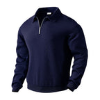 Herren Sweatshirt mit Halb-Zip und modernem Jacquard-Muster - 2 - Atelier-Zofia