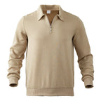 Herren Sweatshirt mit Halb-Zip und modernem Jacquard-Muster - 3 - Atelier-Zofia