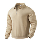 Herren Sweatshirt mit Halb-Zip und modernem Jacquard-Muster - 4 - Atelier-Zofia
