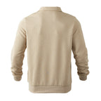 Herren Sweatshirt mit Halb-Zip und modernem Jacquard-Muster - 7 - Atelier-Zofia