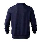 Herren Sweatshirt mit Halb-Zip und modernem Jacquard-Muster - 8 - Atelier-Zofia