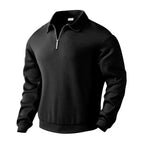 Herren Sweatshirt mit Halb-Zip und modernem Jacquard-Muster - 10 - Atelier-Zofia