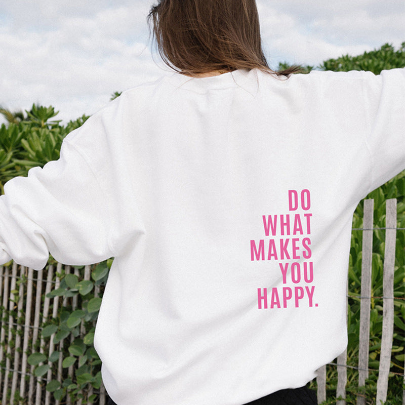 Damenpullover mit motivierendem Print für entspannte Momente - 4 - Atelier-Zofia