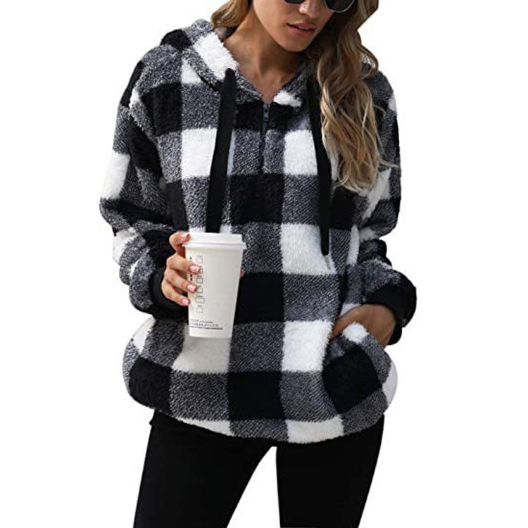 Damen Hoodie im lässigen Stil mit praktischen Taschen - 1 - Atelier-Zofia