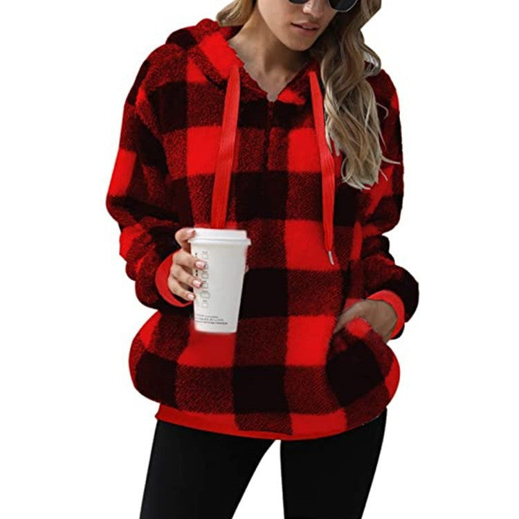 Damen Hoodie im lässigen Stil mit praktischen Taschen - 6 - Atelier-Zofia