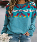 Damen Sweatshirt im Regular Fit mit auffälligem geometrischen Design - 5 - Atelier-Zofia