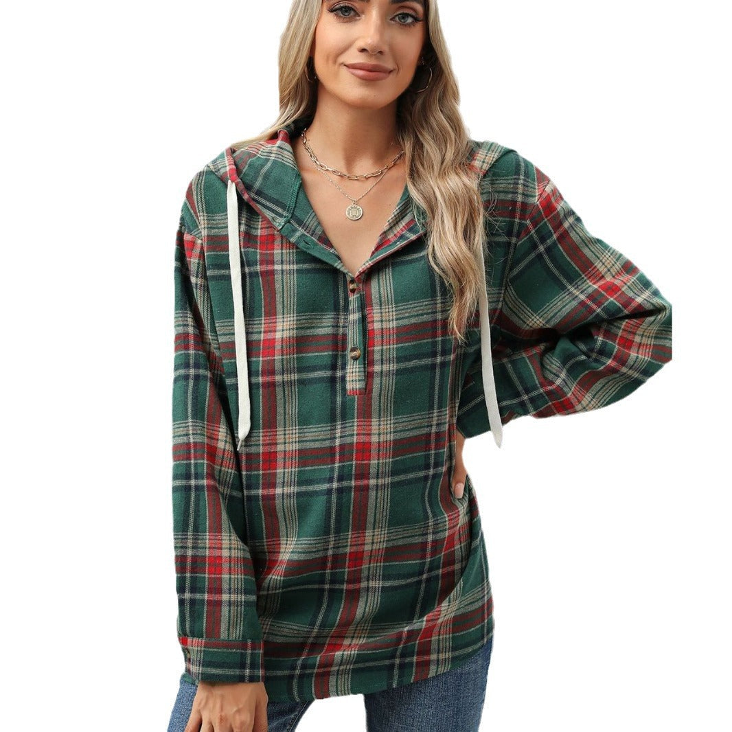 Damen Kapuzenpullover mit Knopfdetail und Lässig Schnitt - 2 - Atelier-Zofia