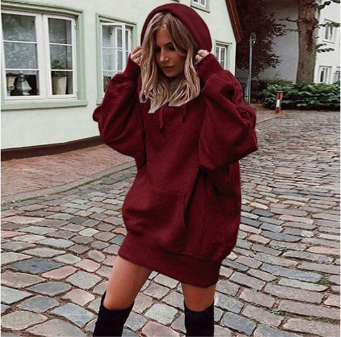 Oversized Damen Hoodie mit praktischer Kängurutasche für Komfort und Stil - 2 - Atelier-Zofia