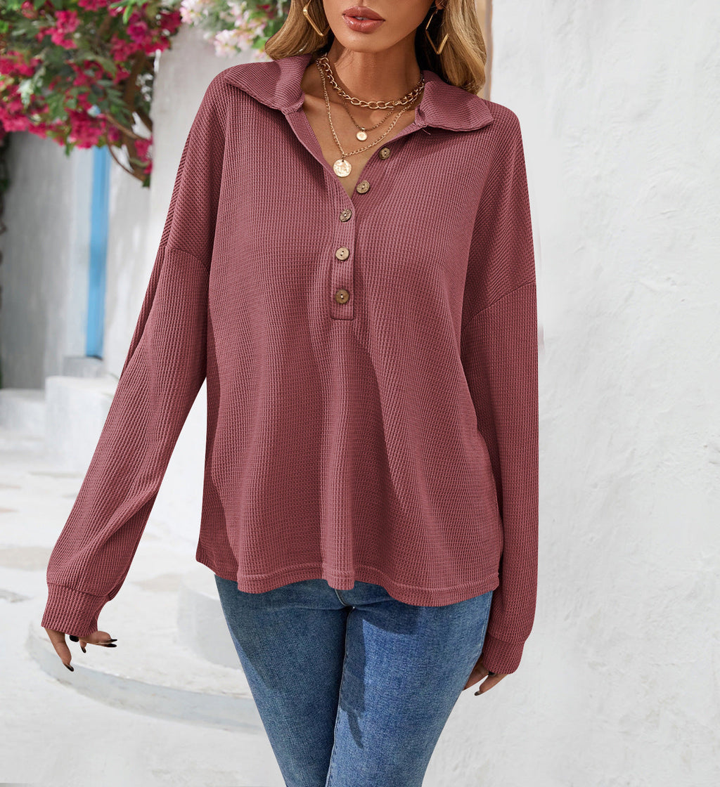 Modisches Damen-Sweatshirt mit Knopfverschluss für entspannte Stunden - 1 - Atelier-Zofia