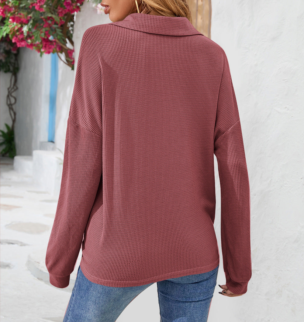 Modisches Damen-Sweatshirt mit Knopfverschluss für entspannte Stunden - 5 - Atelier-Zofia