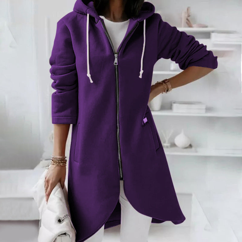 Damen Hoodie mit Reißverschluss und praktischen Taschen für lässige Styles - 1 - Atelier-Zofia
