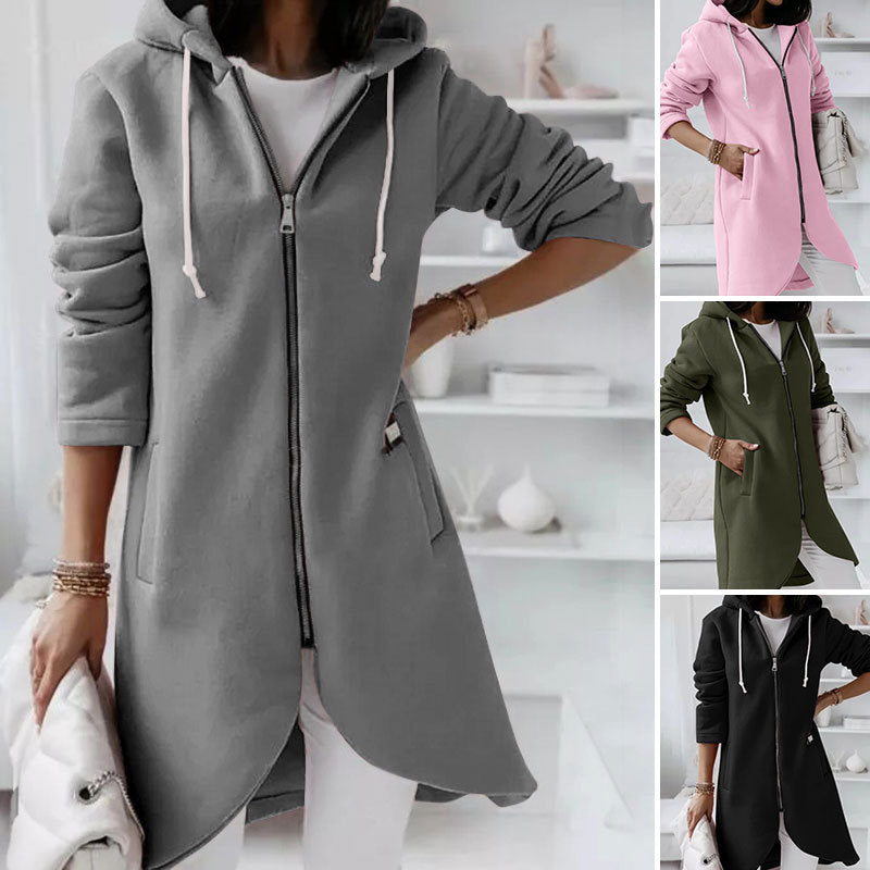 Damen Hoodie mit Reißverschluss und praktischen Taschen für lässige Styles - 2 - Atelier-Zofia