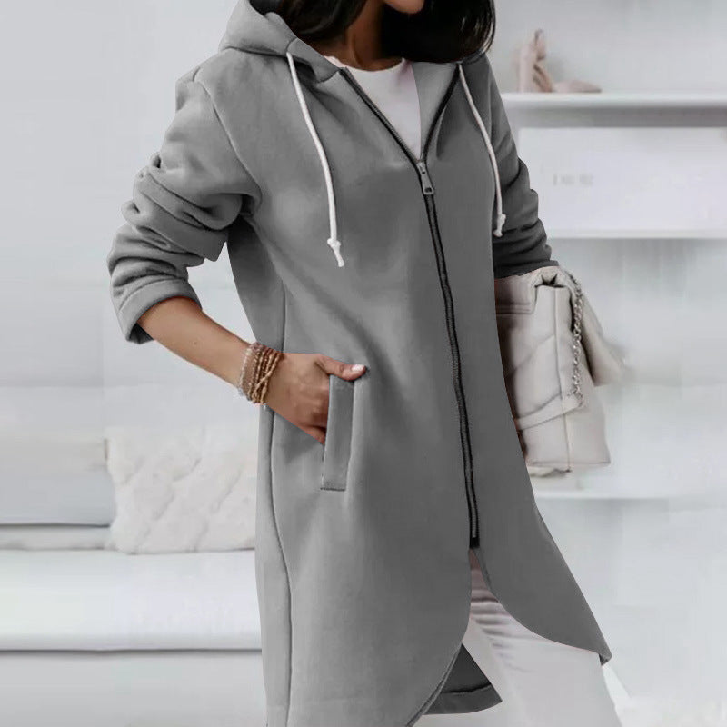 Damen Hoodie mit Reißverschluss und praktischen Taschen für lässige Styles - 3 - Atelier-Zofia