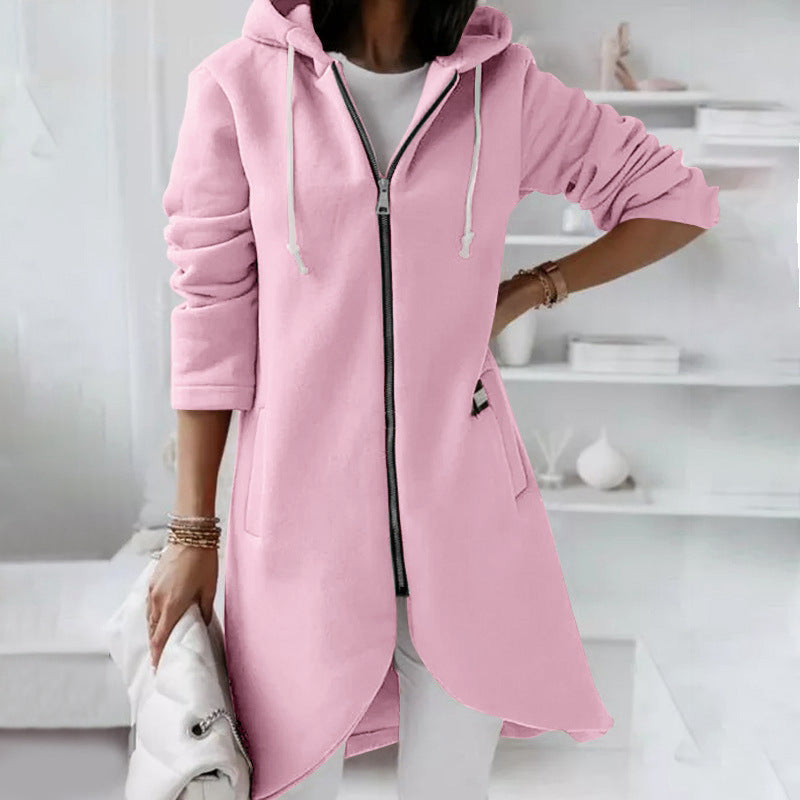Damen Hoodie mit Reißverschluss und praktischen Taschen für lässige Styles - 4 - Atelier-Zofia