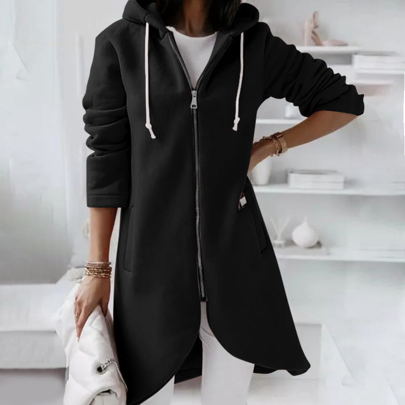 Damen Hoodie mit Reißverschluss und praktischen Taschen für lässige Styles - 6 - Atelier-Zofia