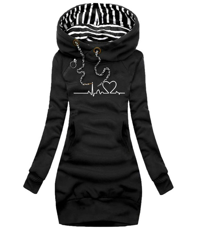 Damen Kapuzenkleid mit praktischen Taschen - 3 - Atelier-Zofia