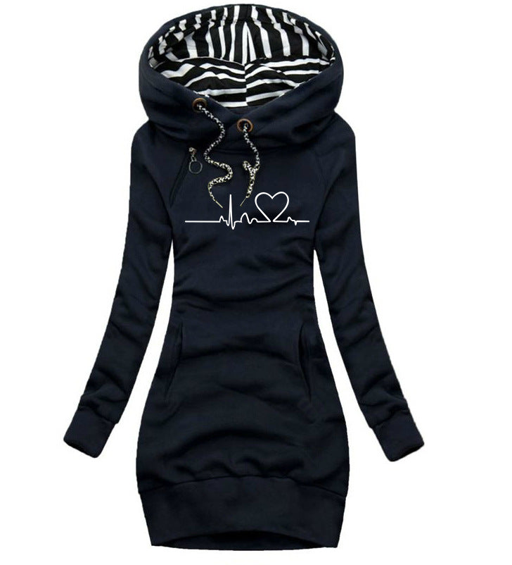 Damen Kapuzenkleid mit praktischen Taschen - 4 - Atelier-Zofia