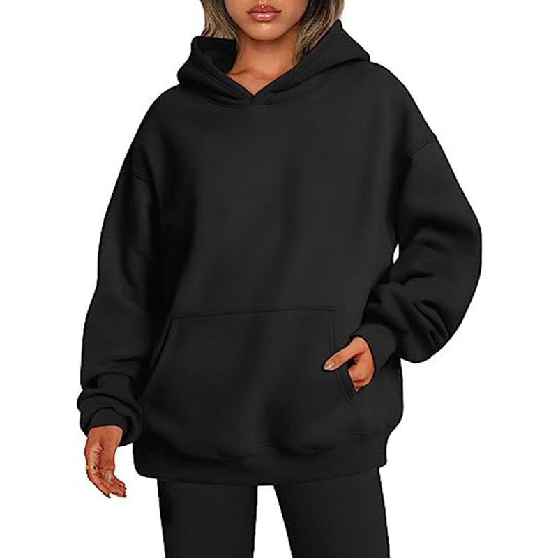 Damen Hoodie im Oversized-Stil mit Taschen - 1 - Atelier-Zofia