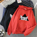 Damen Hoodie im lässigen Stil mit charmantem Katzenmotiv - 1 - Atelier-Zofia