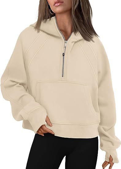 Damen Hoodie mit lässigem Schnitt, Reißverschluss und praktischer Fronttasche - 3 - Atelier-Zofia