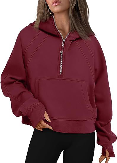Damen Hoodie mit lässigem Schnitt, Reißverschluss und praktischer Fronttasche - 4 - Atelier-Zofia
