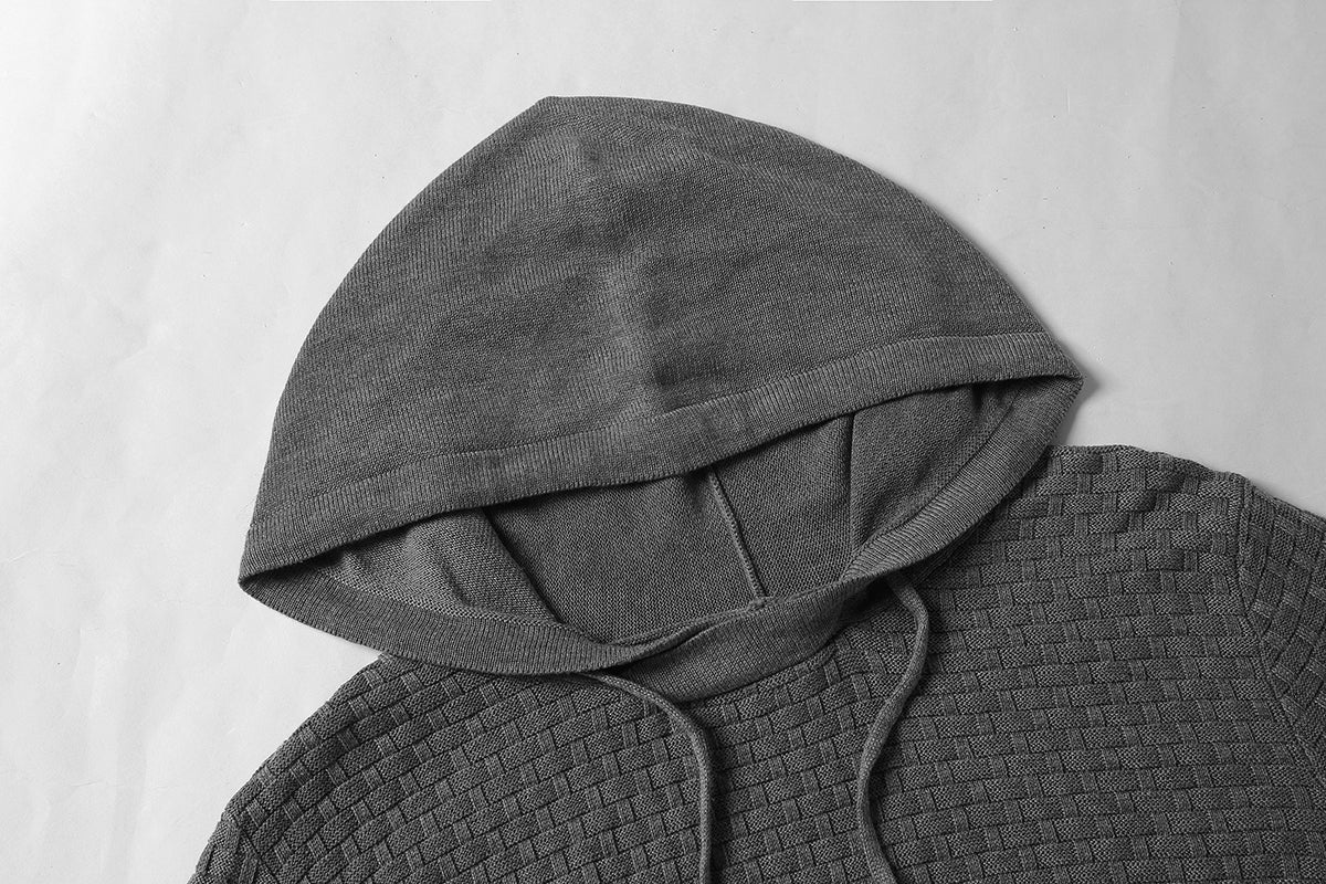Modischer Herren Hoodie mit Struktur und Figurbetontem Schnitt - 8 - Atelier-Zofia
