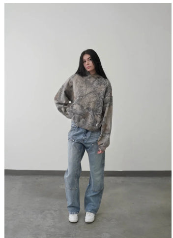 Damen Hoodie mit lässigem Schnitt und stylischem Druckdesign - 4 - Atelier-Zofia