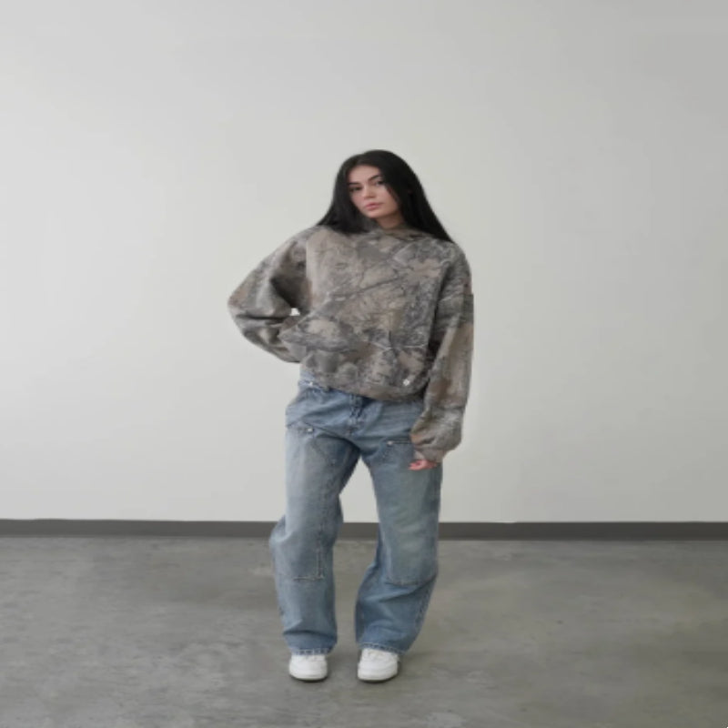 Damen Hoodie mit lässigem Schnitt und stylischem Druckdesign - 5 - Atelier-Zofia