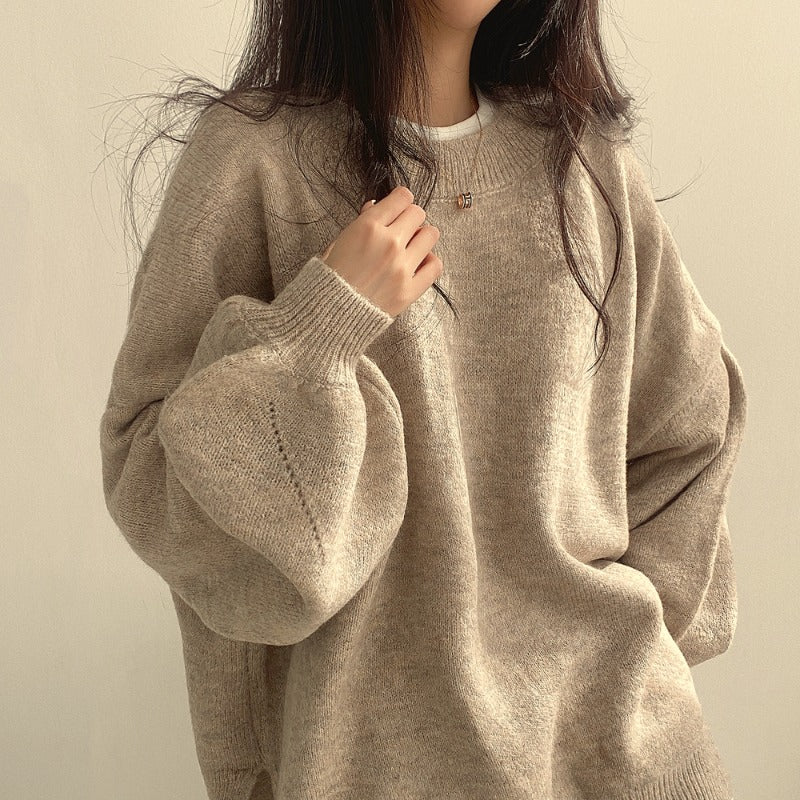 Damenpullover mit lässigem Schnitt und modischen Ballonärmeln - 1 - Atelier-Zofia