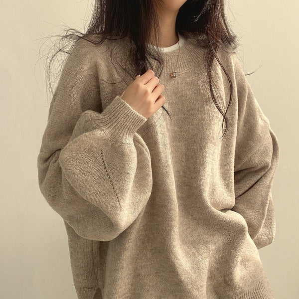 Damenpullover mit lässigem Schnitt und modischen Ballonärmeln - 1 - Atelier-Zofia