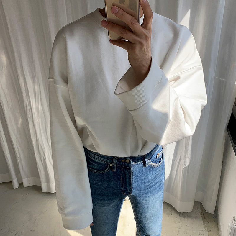Bequemer Herrenpullover mit Rundhalsausschnitt für lässige Styles - 5 - Atelier-Zofia