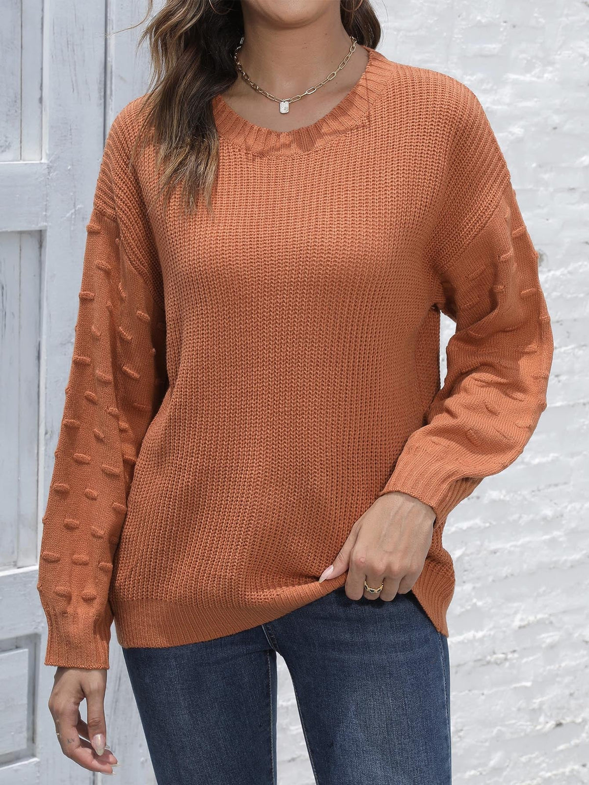 Damenpullover im Regular Fit mit besonderen Ärmeldetails - 4 - Atelier-Zofia