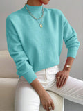 Damen Pullover mit lässigem Schnitt und mittelhohem Kragen - 9 - Atelier-Zofia